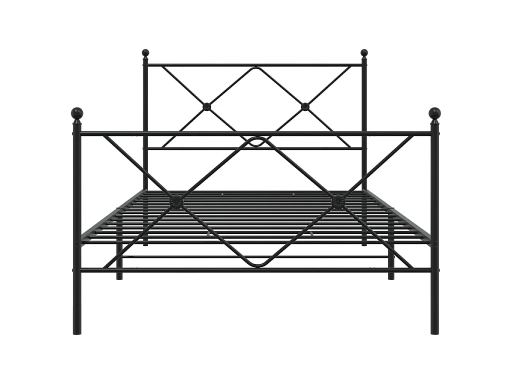 Giroletto con Testiera e Pediera Metallo Nero 107x203 cm