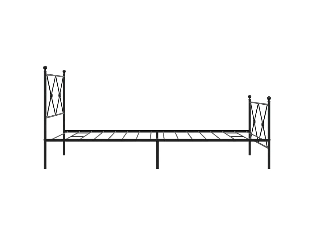 Giroletto con Testiera e Pediera Metallo Nero 107x203 cm