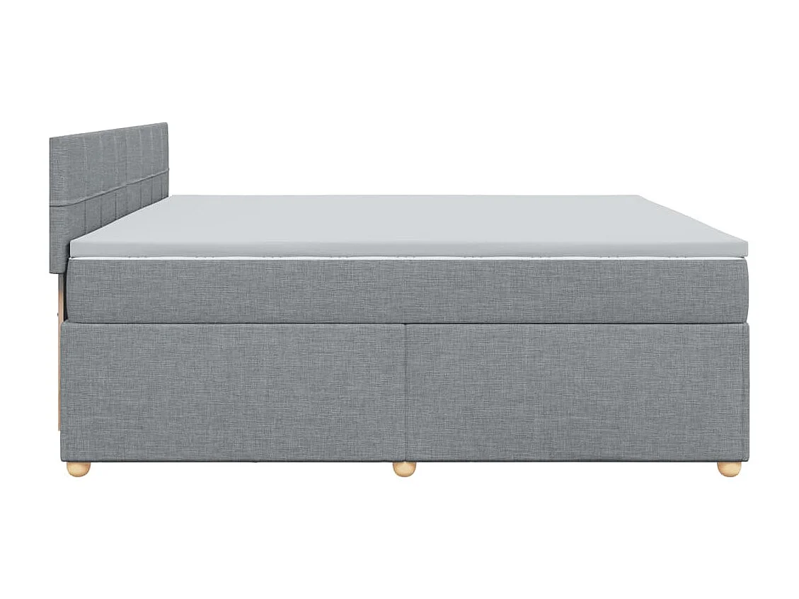 Giroletto a Molle con Materasso Grigio Chiaro 200x200cm Tessuto