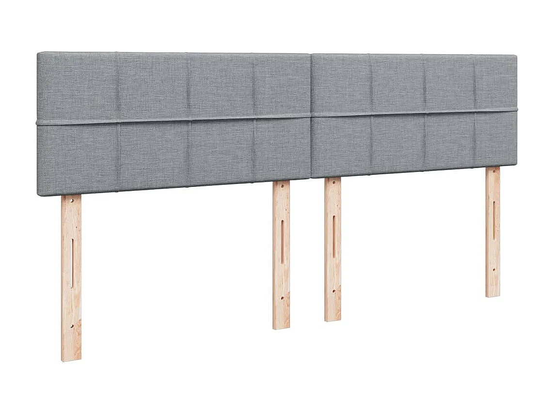 Giroletto a Molle con Materasso Grigio Chiaro 200x200cm Tessuto