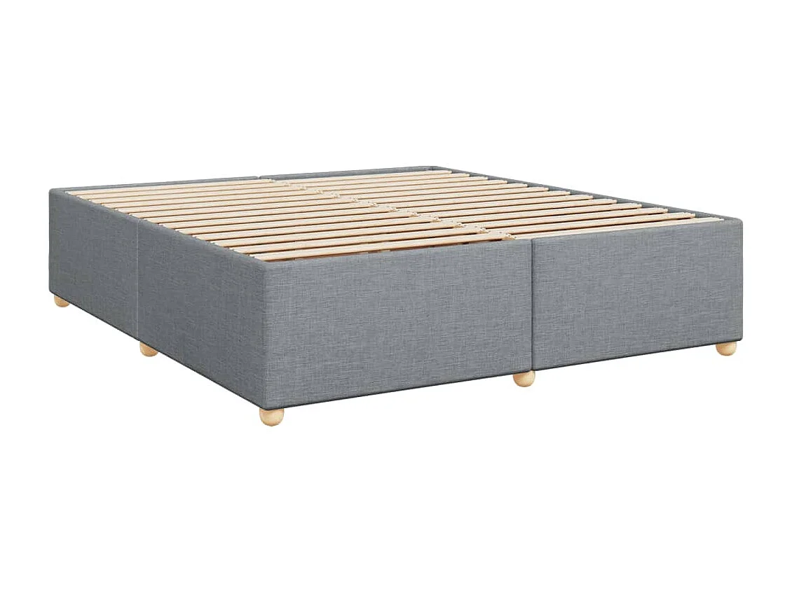 Giroletto a Molle con Materasso Grigio Chiaro 200x200cm Tessuto