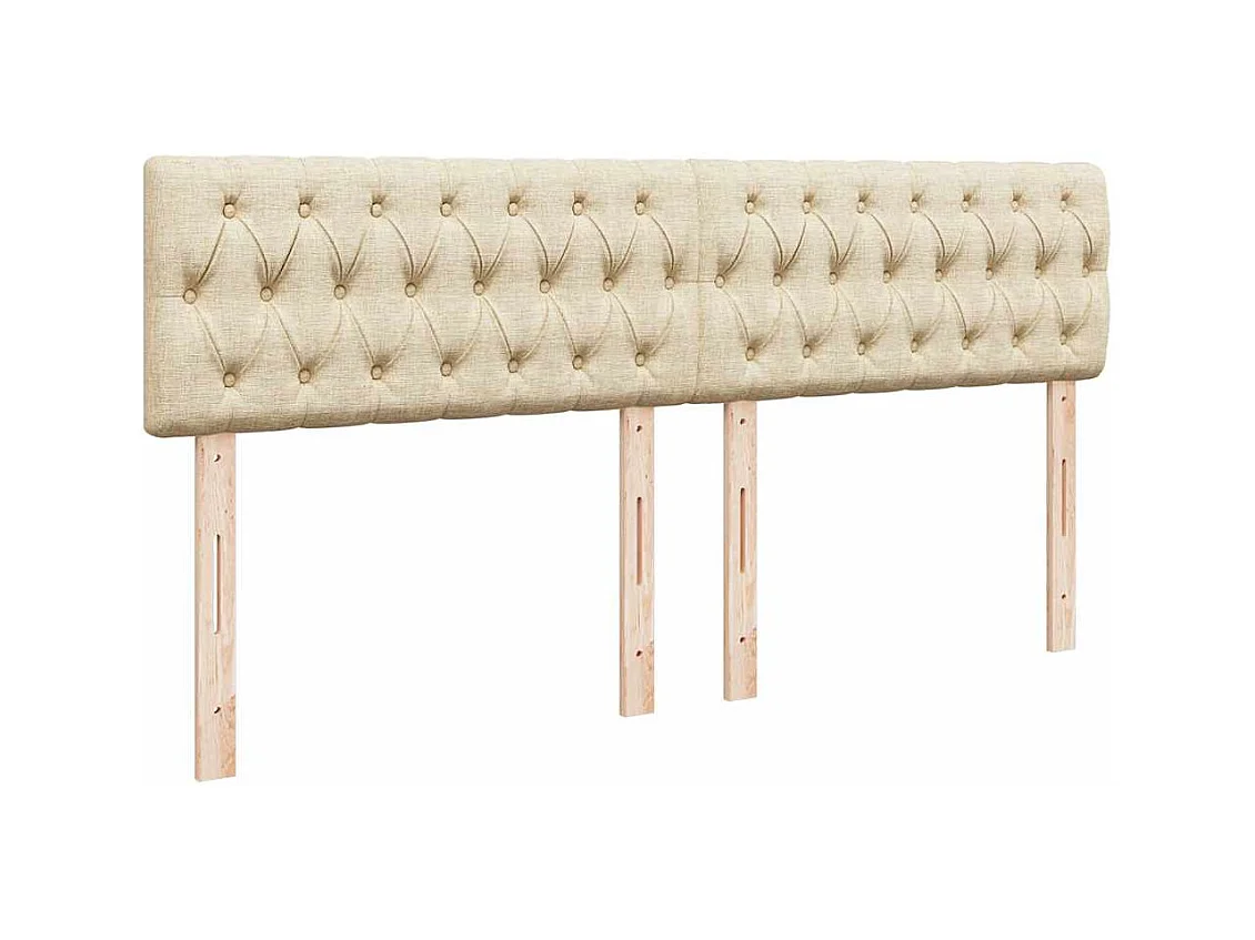 Cama box spring con colchón tela color crema 200x200 cm