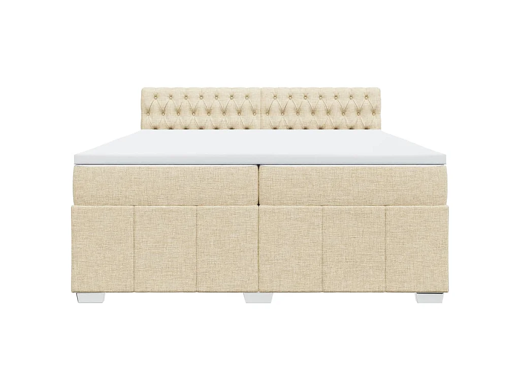 Giroletto a Molle con Materasso Crema 200x200 cm in Tessuto