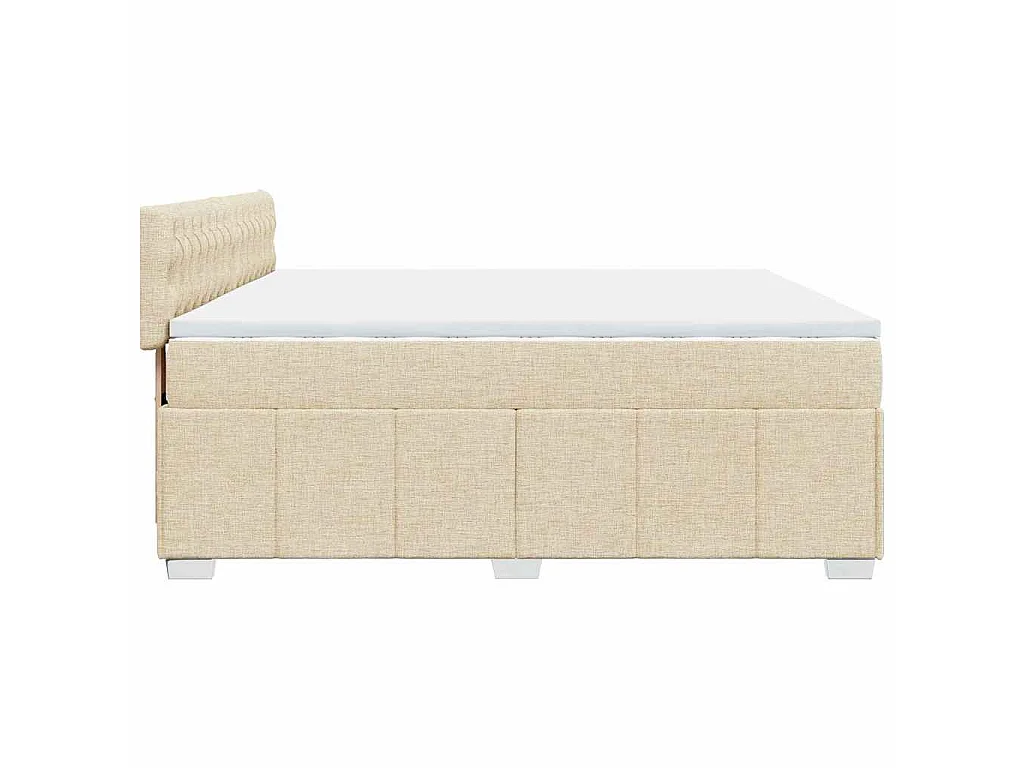 Giroletto a Molle con Materasso Crema 200x200 cm in Tessuto