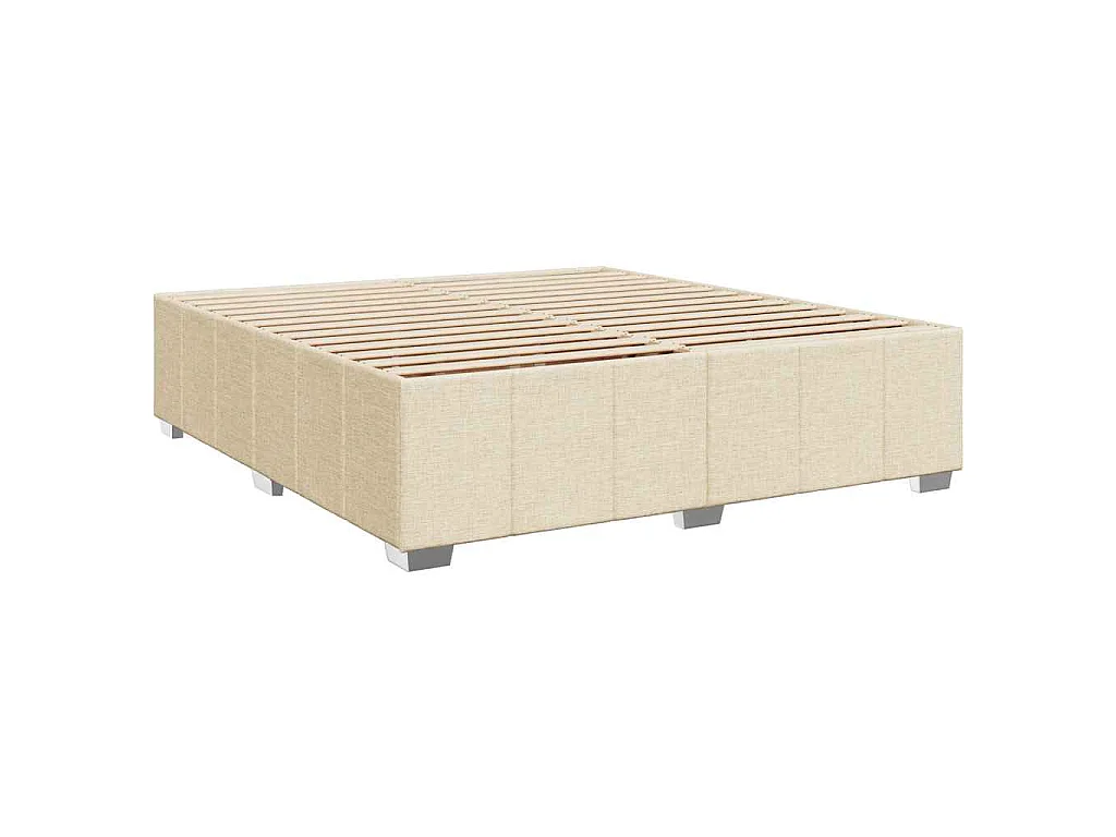 Giroletto a Molle con Materasso Crema 200x200 cm in Tessuto