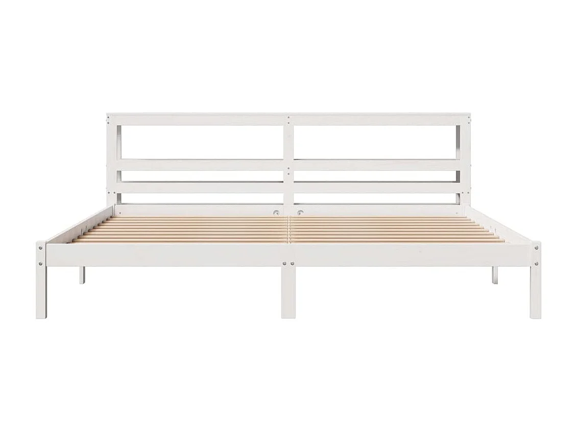 Cadre de lit sans matelas blanc 200x200 cm bois massif de pin