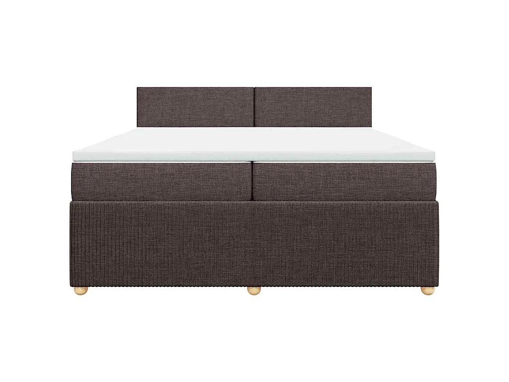 Boxspringbett mit Matratze Dunkelbraun 200x200 cm Stoff