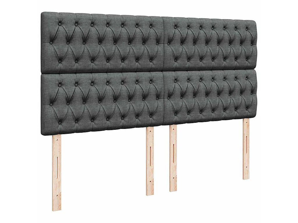 Ottoman bed met matrassen en LED's 200x200cm stof donkergrijs