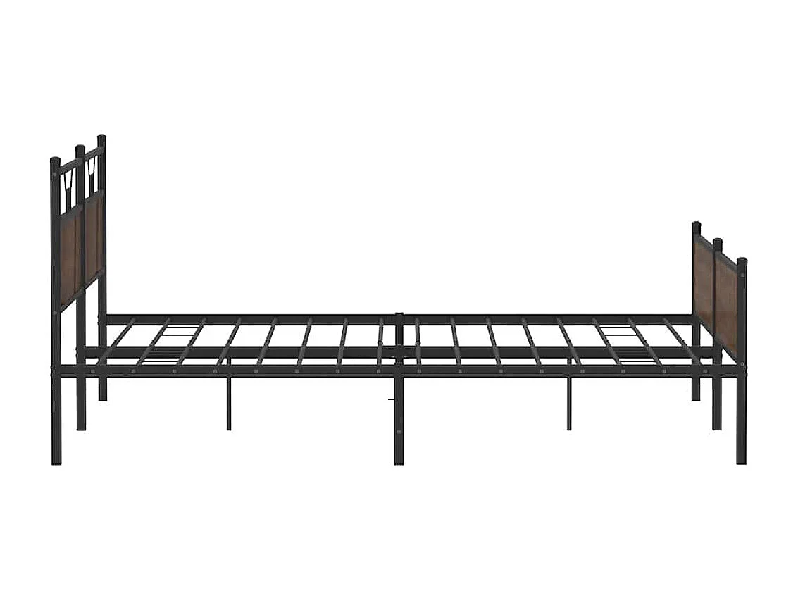 Estructura de cama sin colchón metal roble marrón 200x200 cm