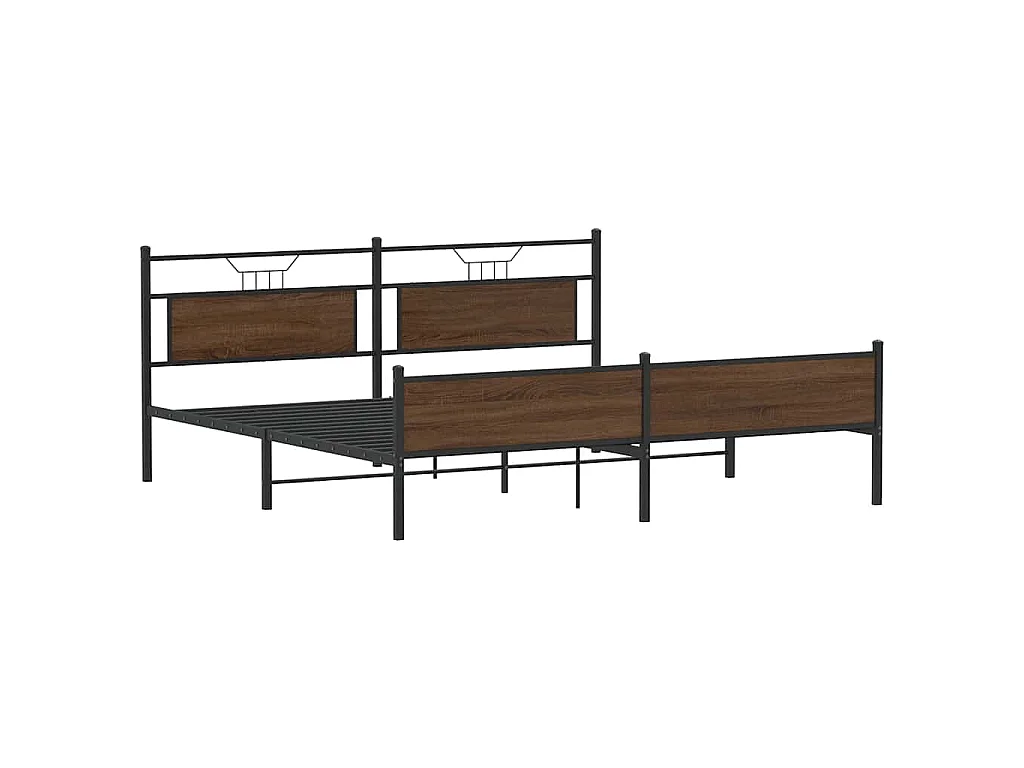 Bedframe zonder matras metaal bruin eikenkleurig 200x200 cm