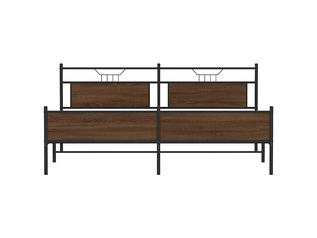 Bedframe zonder matras metaal bruin eikenkleurig 200x200 cm
