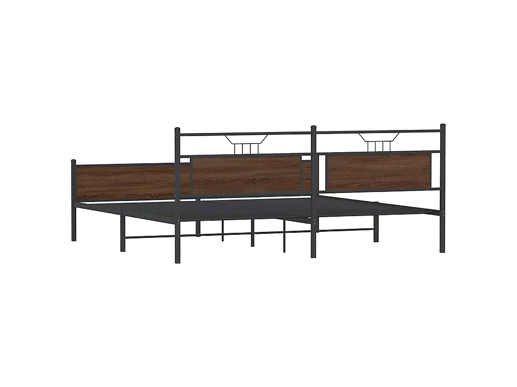 Bedframe zonder matras metaal bruin eikenkleurig 200x200 cm