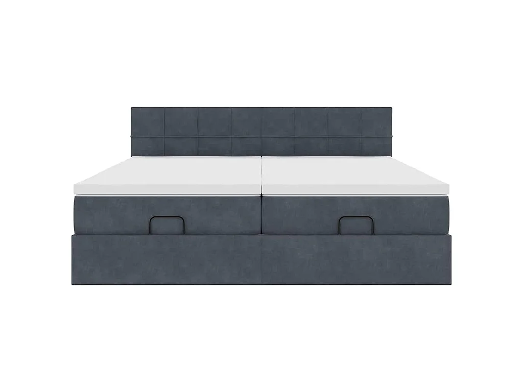 Struttura Letto Pouf con Materassi 200x200 cm Velluto
