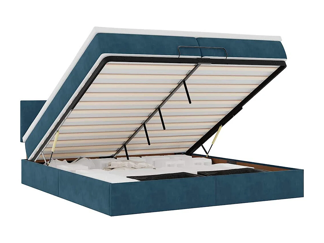 Struttura Letto Pouf con Materasso 200x200 cm in Velluto