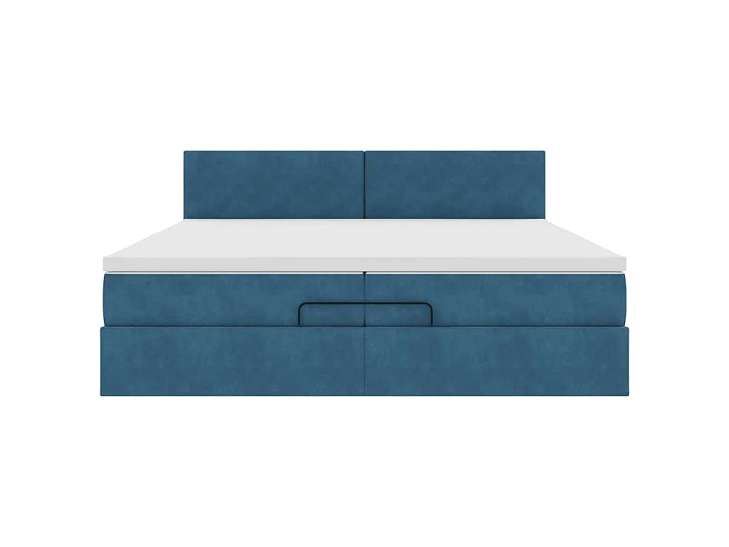 Ottoman-Bett mit Matratze Dunkelblau 200x200 cm Samt