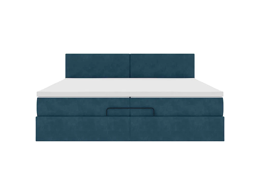 Struttura Letto Pouf con Materasso 200x200 cm in Velluto