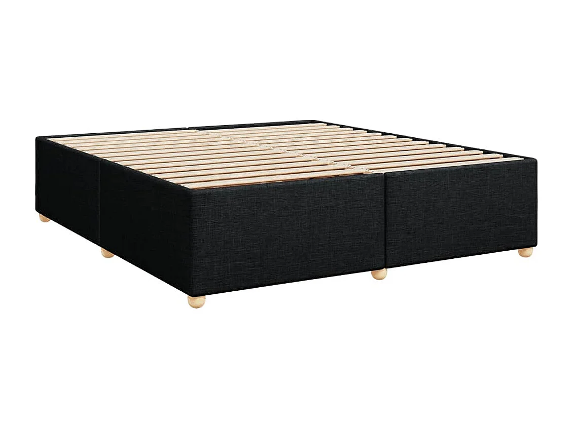 Sommier à lattes de lit avec matelas Noir 200x200 cm Tissu