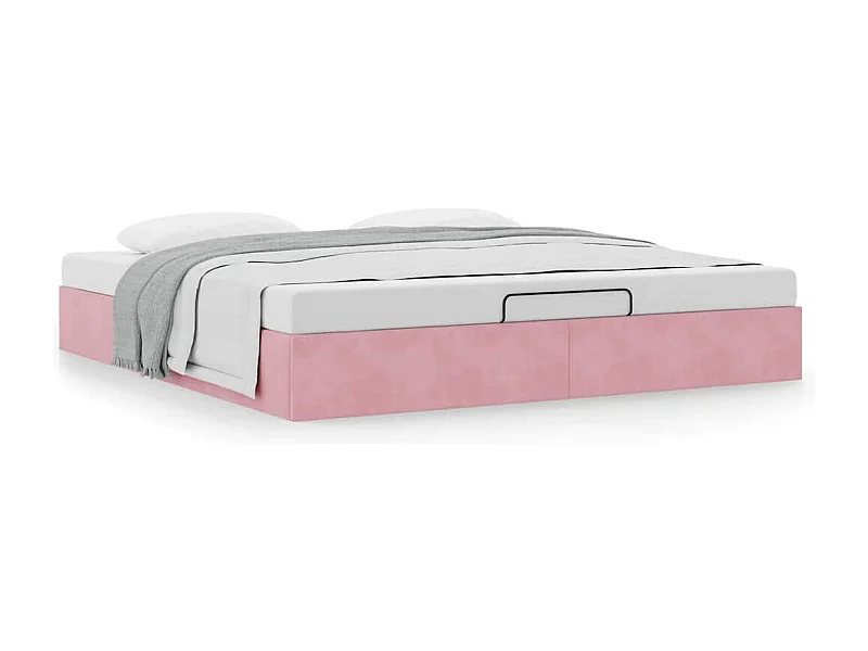 Ottoman-Bett ohne Matratze Rosa 200x200 cm Samt