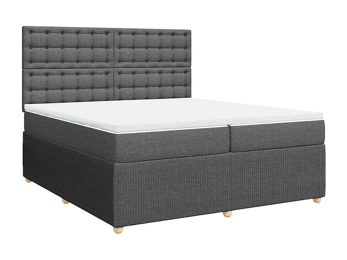 Boxspringbett mit Matratze Dunkelgrau 200x200 cm Stoff