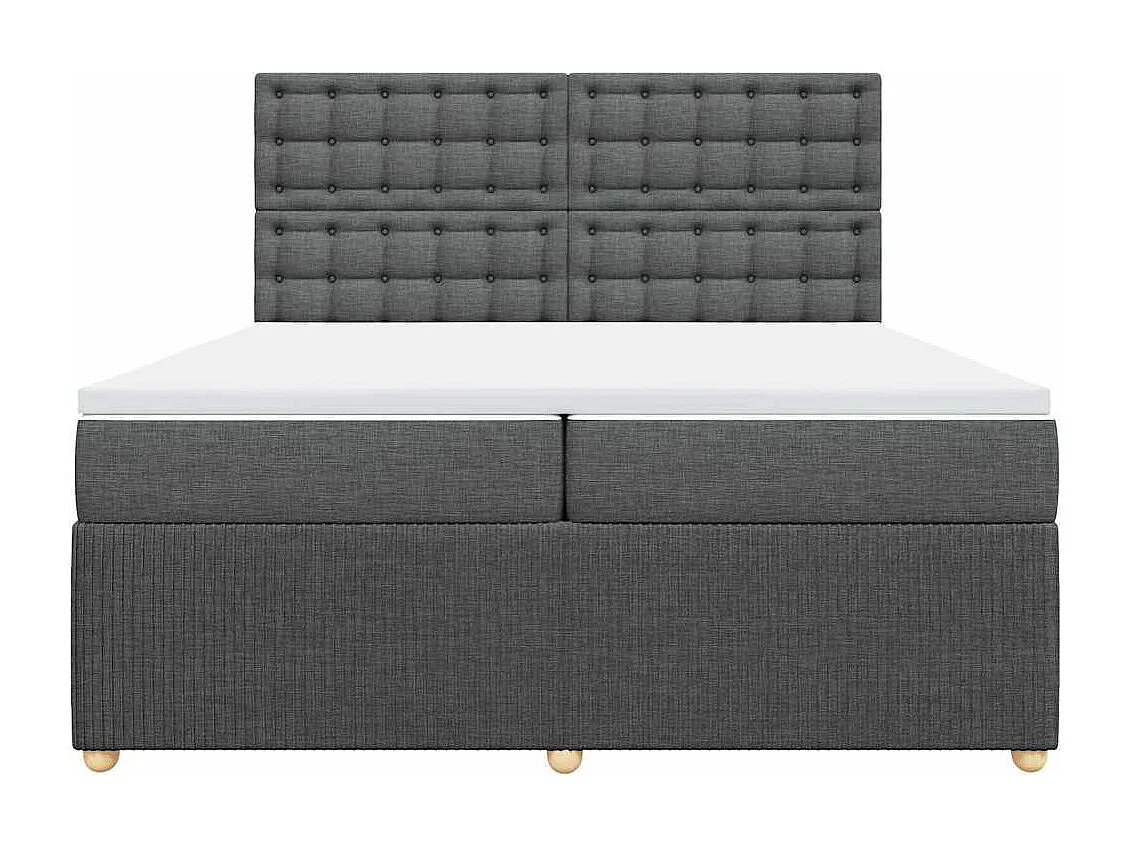 Boxspringbett mit Matratze Dunkelgrau 200x200 cm Stoff