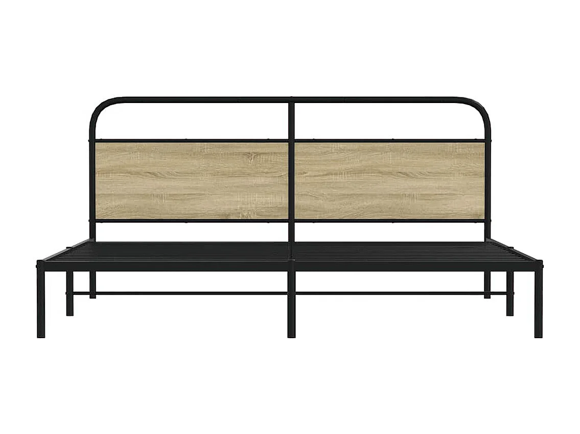 Cadre de lit en métal sans matelas chêne sonoma 193x203 cm