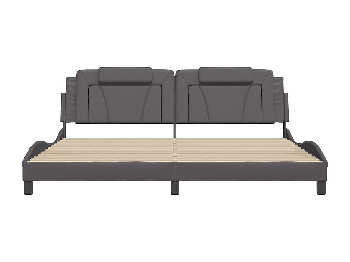 Bettgestell "Viana" ohne Matratze Grau 200x200 cm Kunstleder