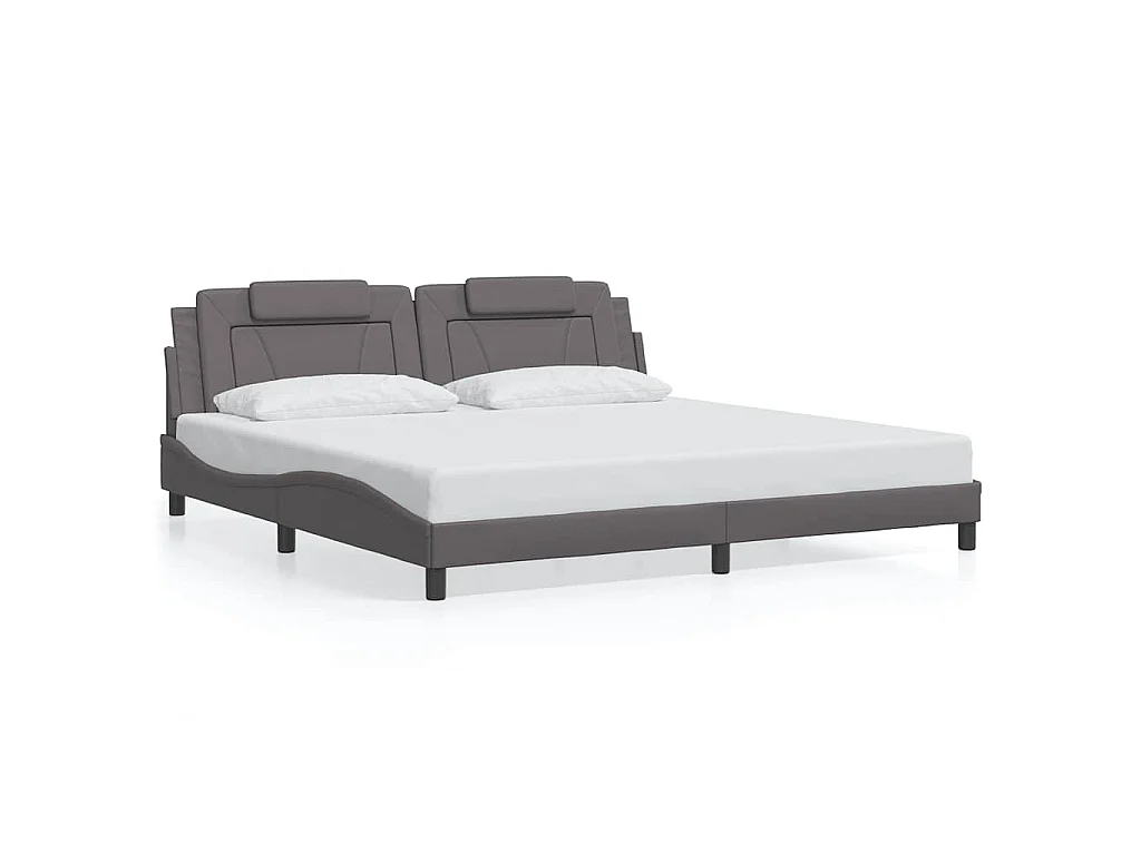 Bettgestell "Viana" ohne Matratze Grau 200x200 cm Kunstleder