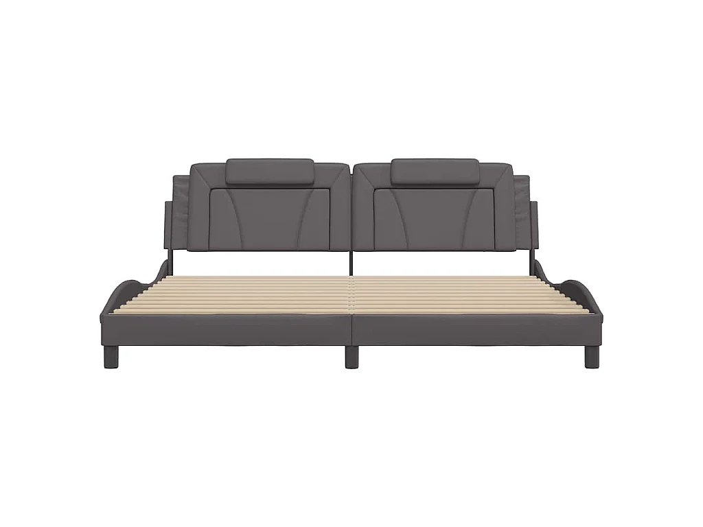 Bedframe "Viana" zonder matras kunstleer grijs 200x200 cm