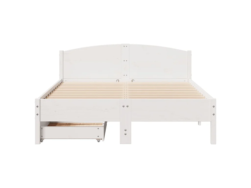Cadre de lit sans matelas blanc 150x200 cm bois de pin massif
