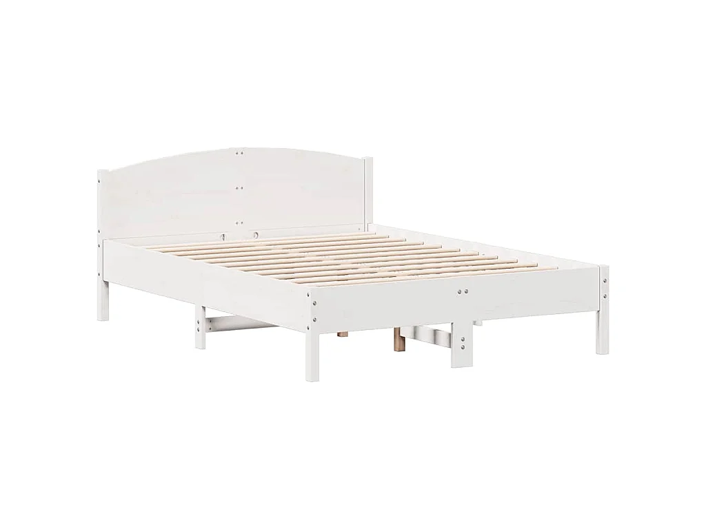 Cadre de lit sans matelas blanc 150x200 cm bois de pin massif