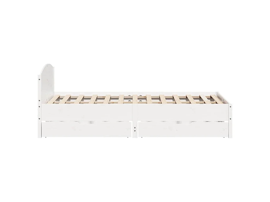 Cadre de lit sans matelas blanc 150x200 cm bois de pin massif