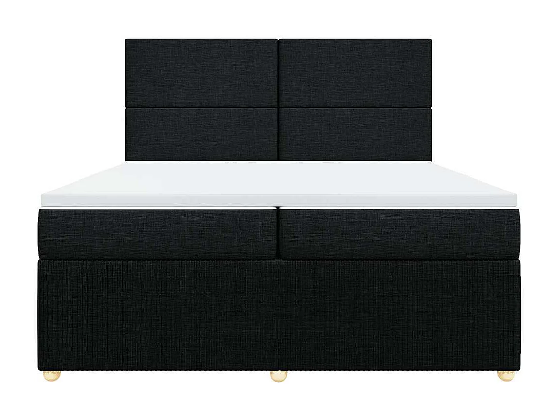 Boxspringbett mit Matratze Schwarz 200x200 cm Stoff