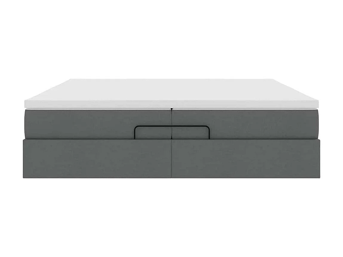 Ottoman-Bett mit Matratzen Dunkelgrau 200x200 cm Stoff
