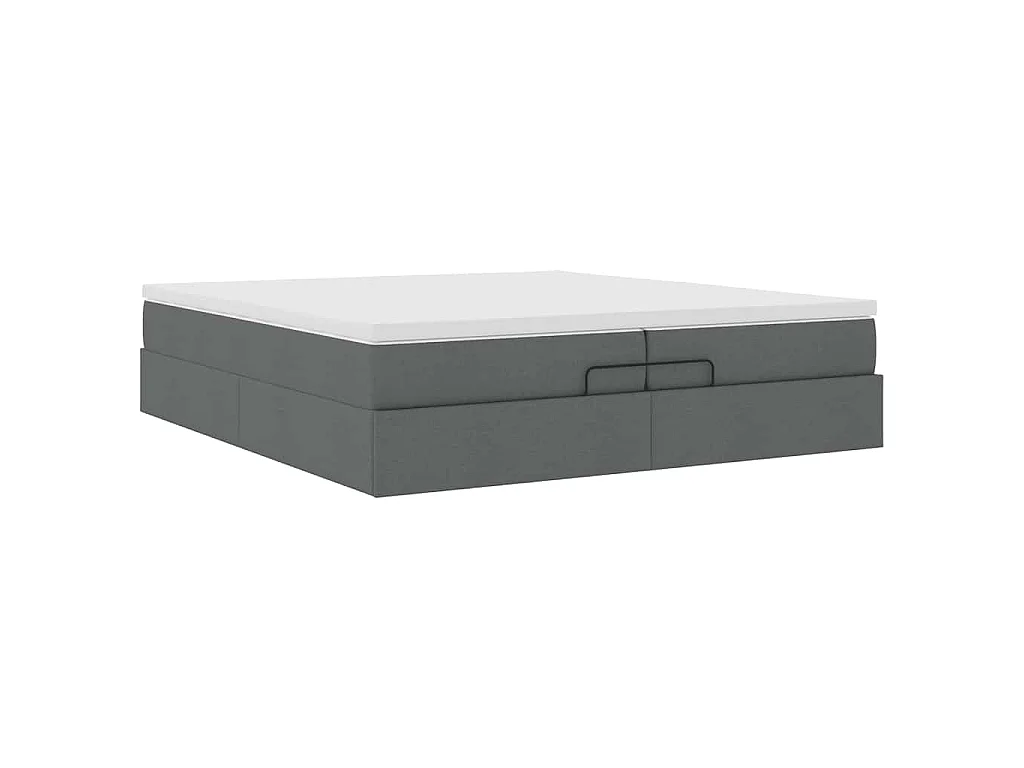 Ottoman bed met matrassen 200x200cm stof donkergrijs