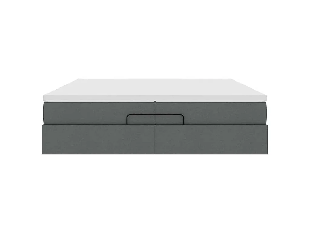 Ottoman bed met matrassen 200x200cm stof donkergrijs