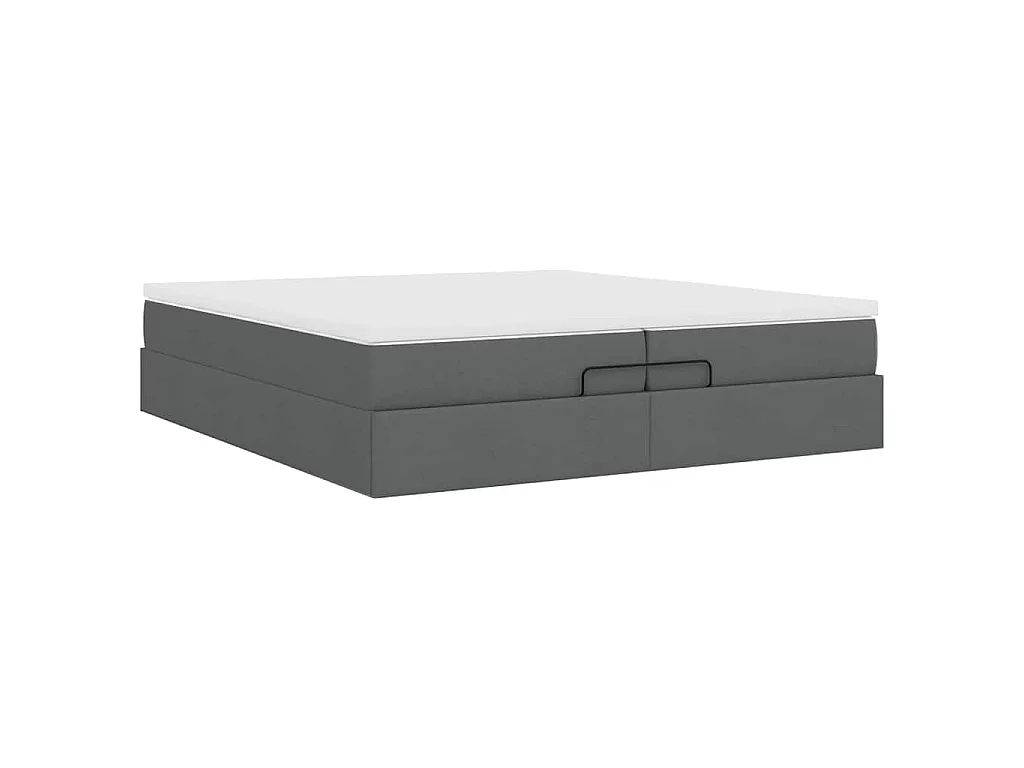 Ottoman bed met matrassen 200x200cm stof donkergrijs