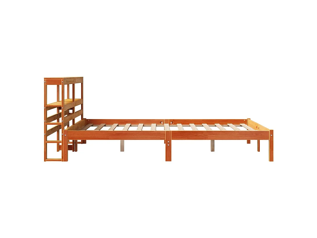 Cadre de lit et tête de lit sans matelas cire marron 150x200 cm