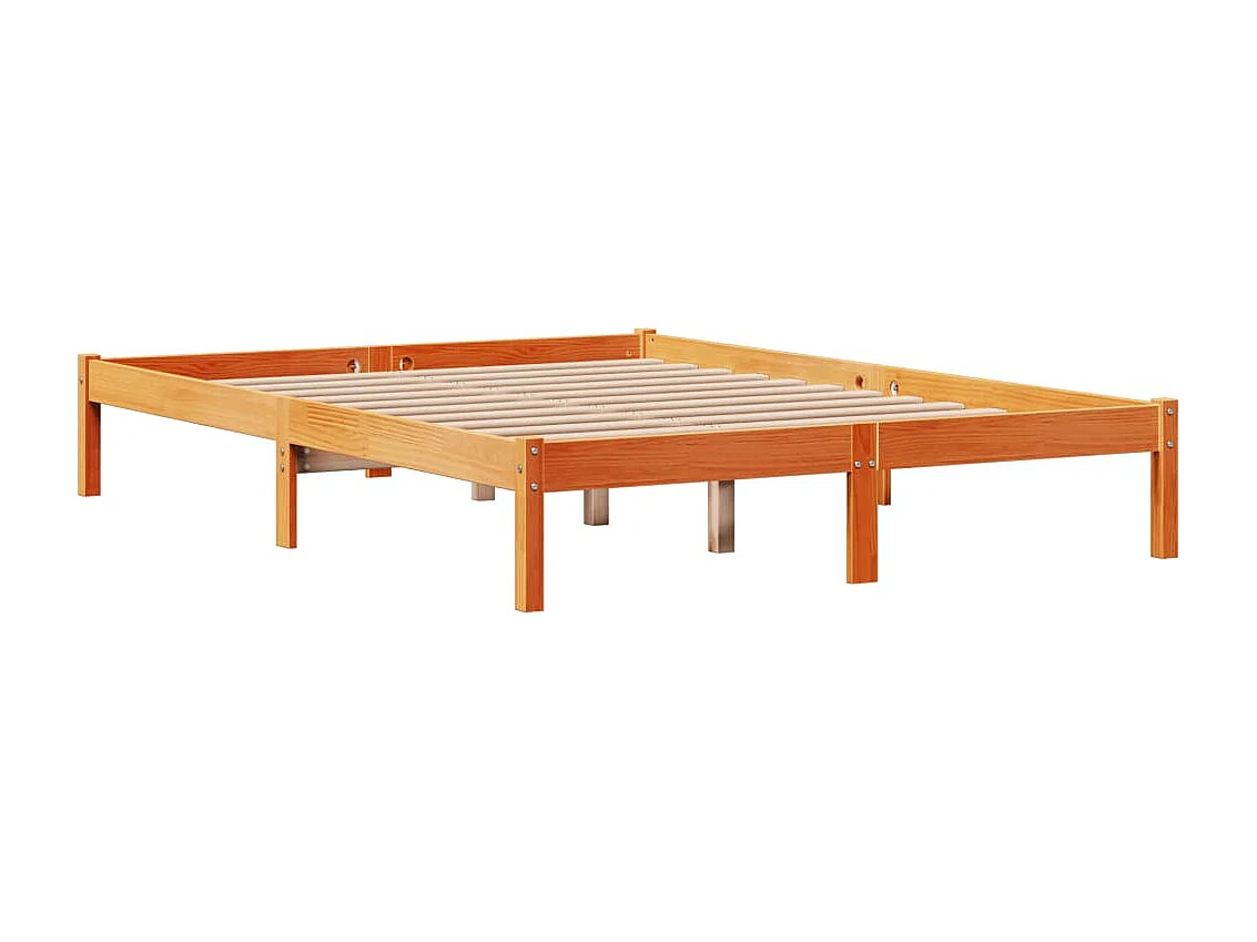 Cadre de lit et tête de lit sans matelas cire marron 150x200 cm