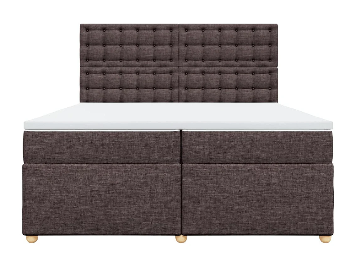 Boxspringbett mit Matratze Dunkelbraun 200x200 cm Stoff