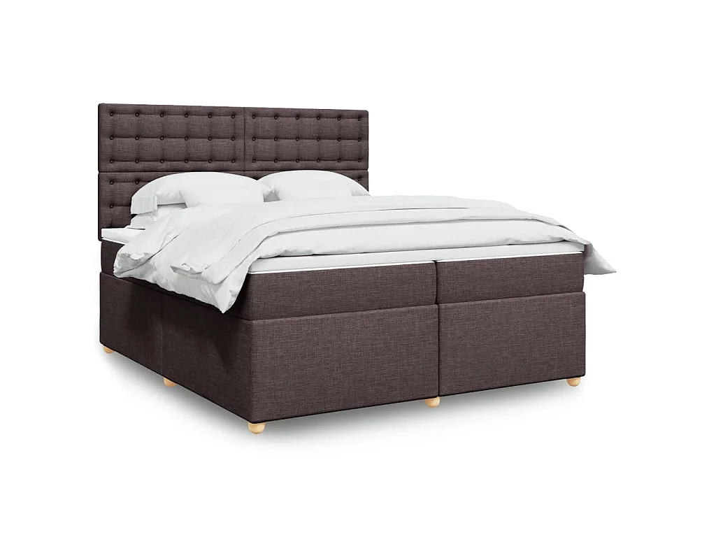 Boxspringbett mit Matratze Dunkelbraun 200x200 cm Stoff