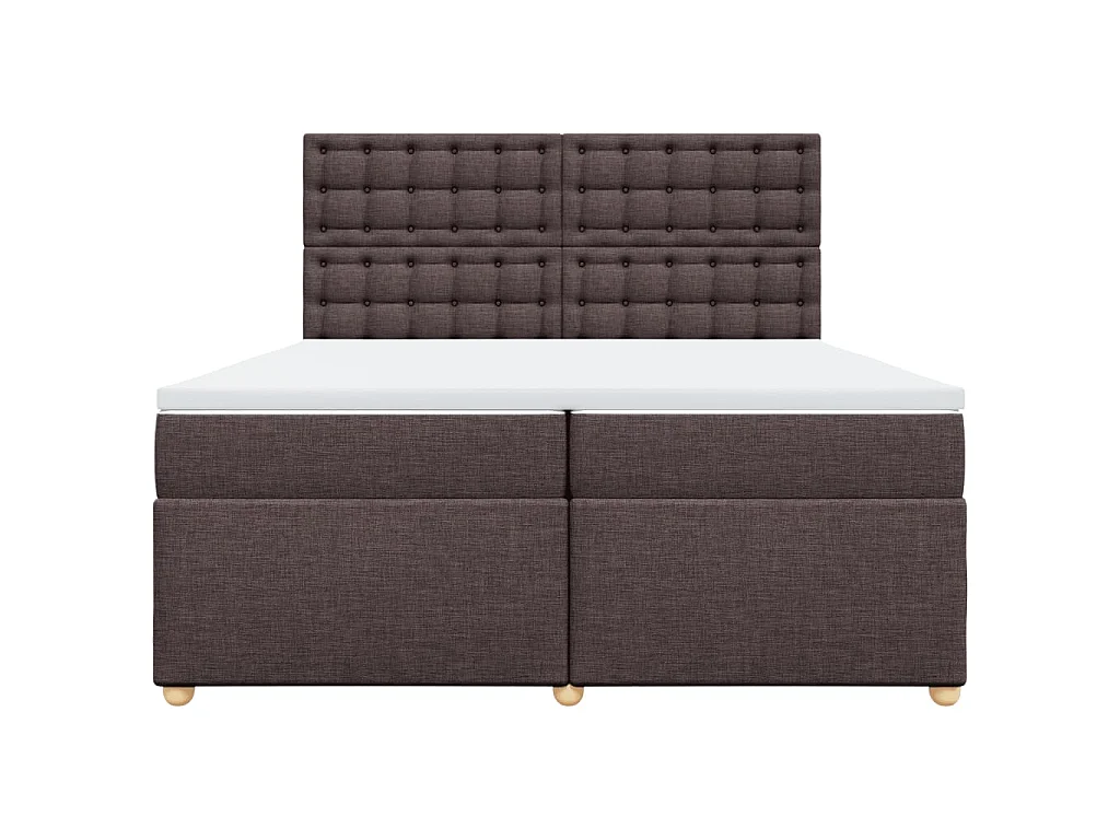 Boxspringbett mit Matratze Dunkelbraun 200x200 cm Stoff