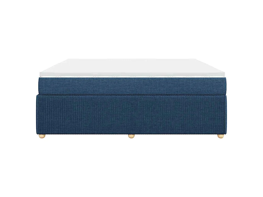 Sommier à lattes de lit avec matelas Bleu 200x200 cm Tissu