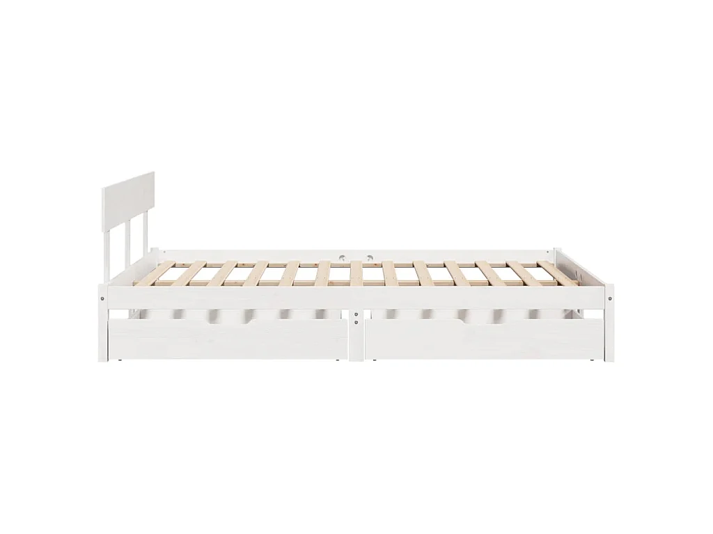 Letto senza Materasso Bianco 150x200 cm Legno Massello di Pino