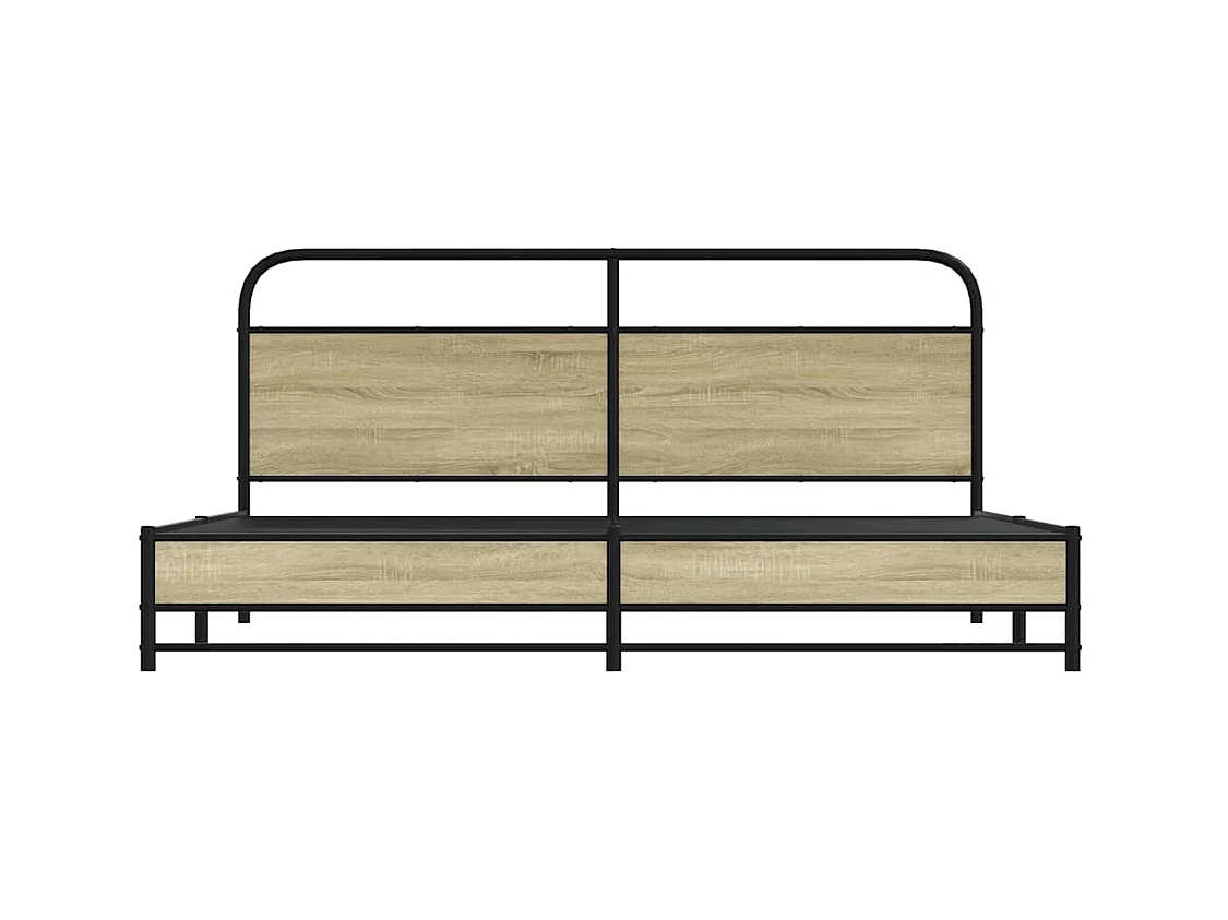 Metallbett ohne Matratze Sonoma-Eiche 193x203 cm