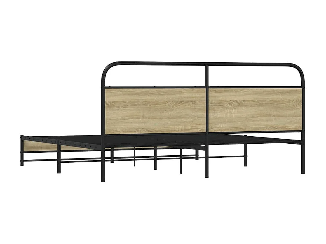 Metallbett ohne Matratze Sonoma-Eiche 193x203 cm
