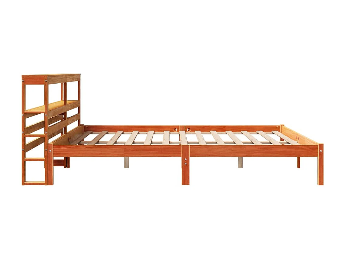 Bettgestell mit Kopfteil ohne Matratze Wachsbraun 200x200 cm