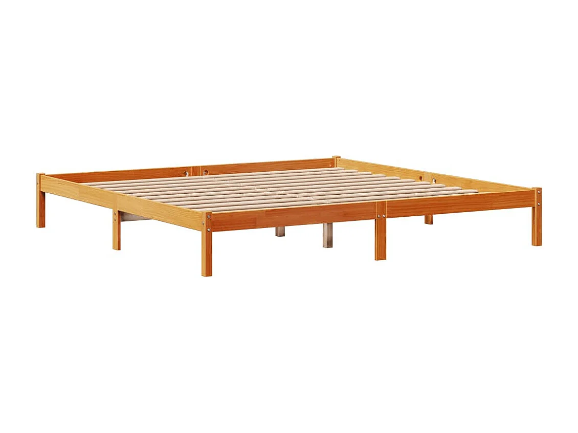 Bettgestell mit Kopfteil ohne Matratze Wachsbraun 200x200 cm