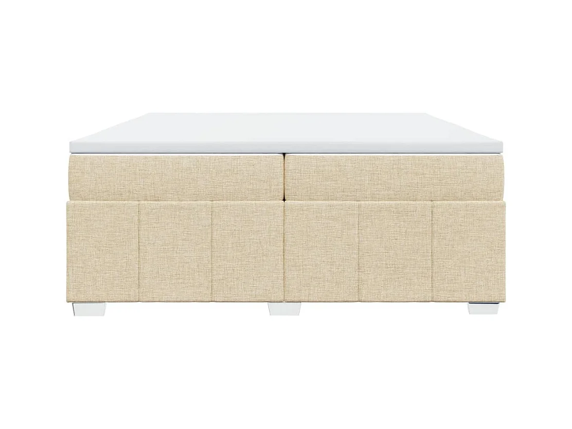 Sommier à lattes de lit avec matelas Crème 200x200 cm Tissu