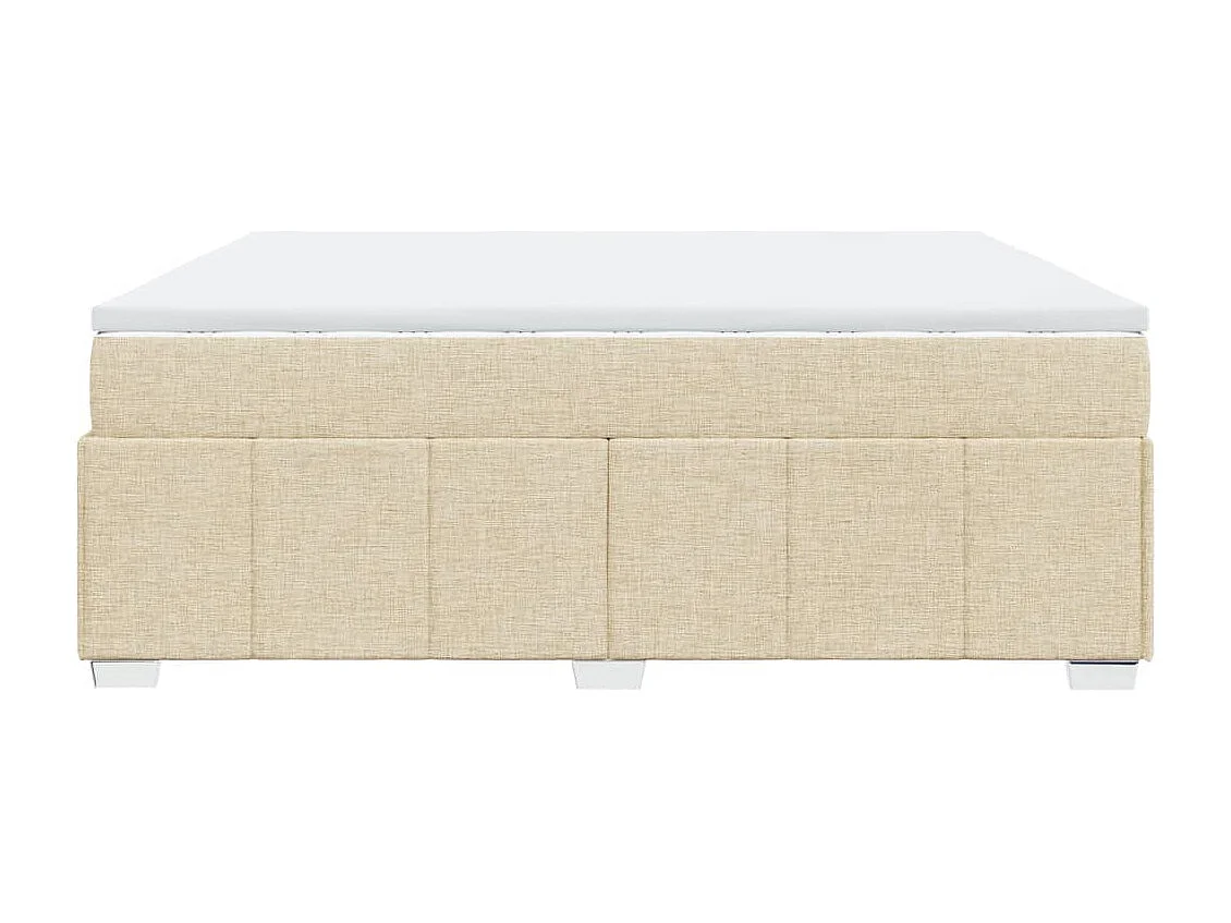Sommier à lattes de lit avec matelas Crème 200x200 cm Tissu