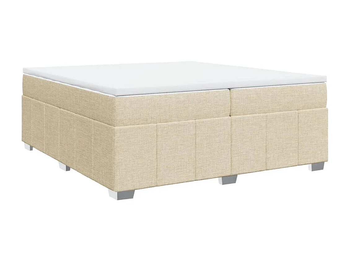 Boxspringbett mit Matratze Creme 200x200 cm Stoff